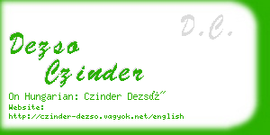 dezso czinder business card